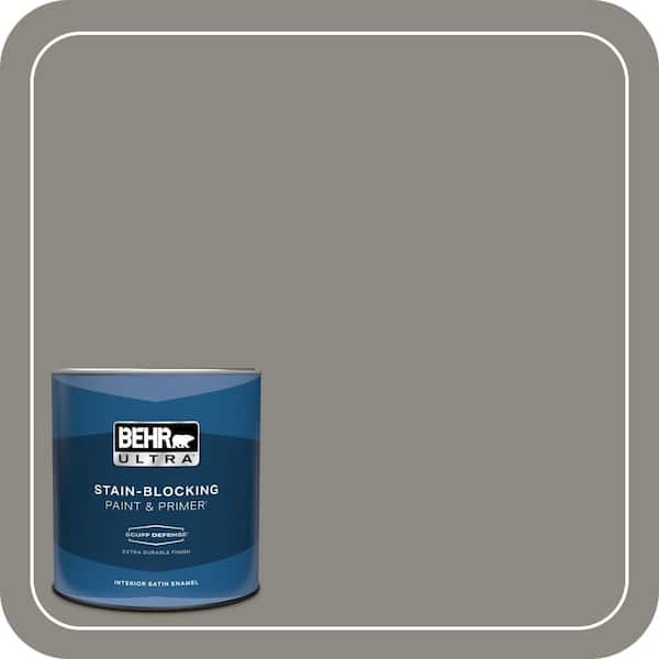 BEHR ULTRA 1 qt. #BXC-55 Concrete Sidewalk Extra Durable Satin Enamel Interior Paint & Primer