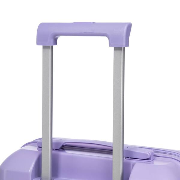 LIVACA 2-Piece Blue+Purple ABS Plastic Hardside Spinner Luggage