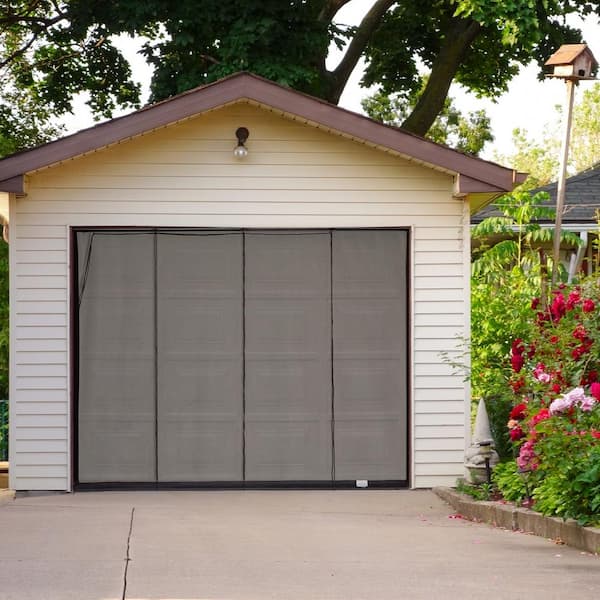 Fresh Air Screens Small Rope And Pull, 10 Foot Wide Garage Door