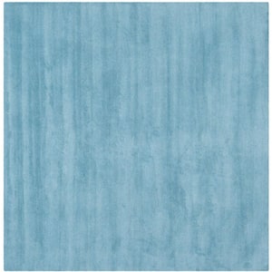 Himalaya Blue 8 ft. x 8 ft. Square Solid Area Rug