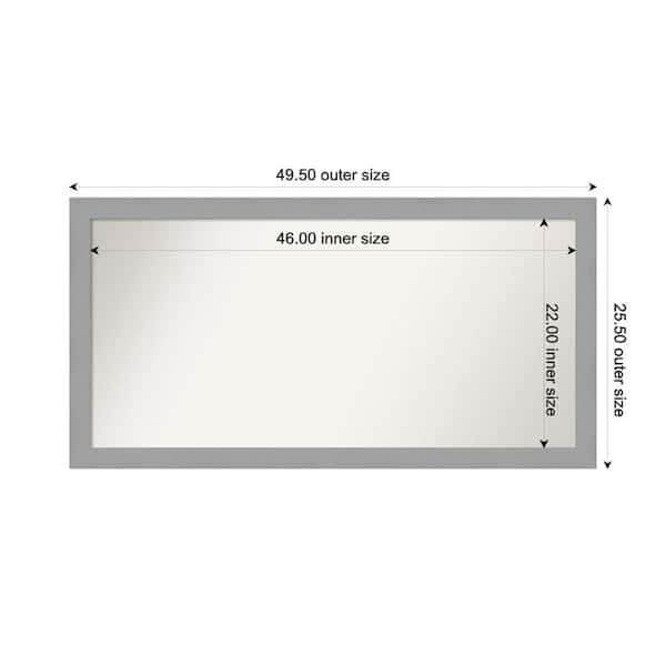 Amanti Art Brushed Nickel 49.5 in. x 25.5 in. Custom Non-Beveled Recycled Polystyrene Framed Bathroom Vanity Wall Mirror