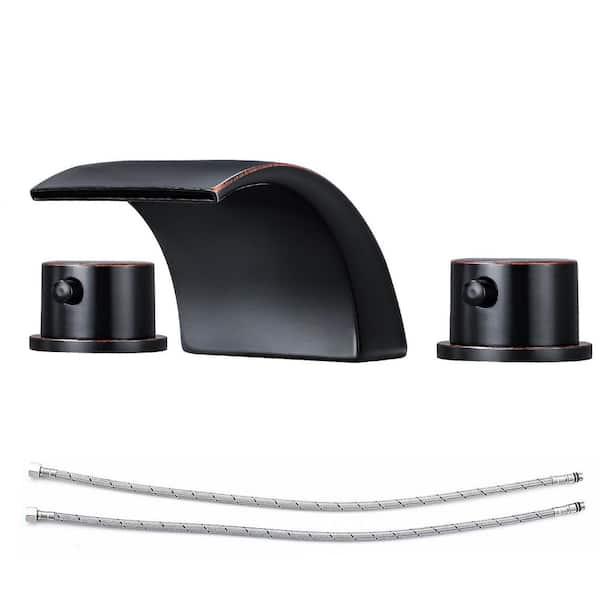 2 Handles 8 in. Widespread Bathroom Faucet 3-Hole Sink Faucet in Oil Rubbed Bronze