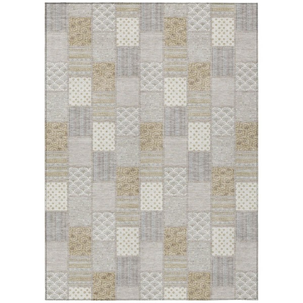 Chantille Machine Washable Indoor/Outdoor Abstract ACN2923 Ivory 10 ft. x 14 ft. Area Rug