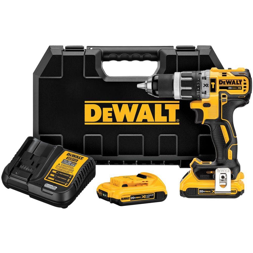 DEWALT 20V MAX XR with Tool Cordless Brushless 1/2 in. Hammer Drill/Driver with (2) 2.0Ah Batteries DCD796D2 - The Home Depot