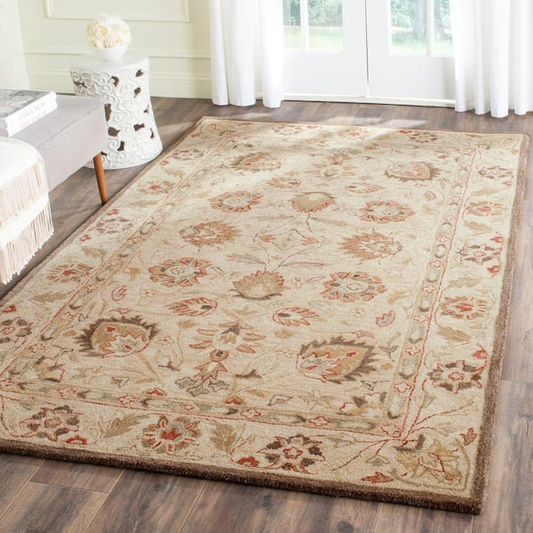 Antiquity Beige 4 ft. x 6 ft. Border Area Rug