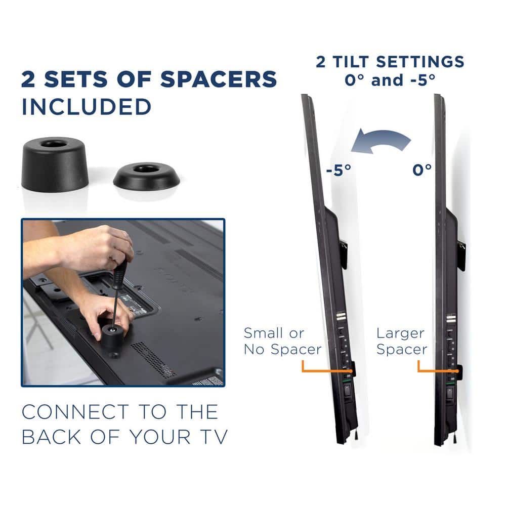 Mount-It! No Stud TV Wall Mount, Low-Profile Tilting Hanger Mount for No Drill Dry Wall Installation