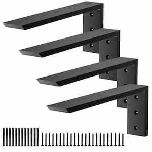 16 in. L Black Premium Heavy Duty Countertop Brackets (Set of 4), Suitable for Quartz, Wood, Concrete and Laminate