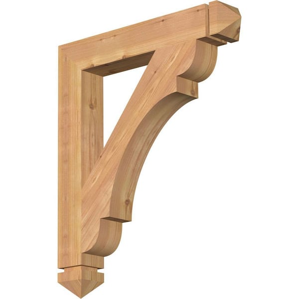 Ekena Millwork 3.5 in. x 28 in. x 24 in. Western Red Cedar Olympic Arts and Crafts Smooth Bracket
