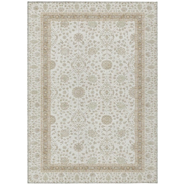 Chantille Machine Washable Indoor/Outdoor Abstract ACN3047 Ivory 9 ft. x 12 ft. Area Rug