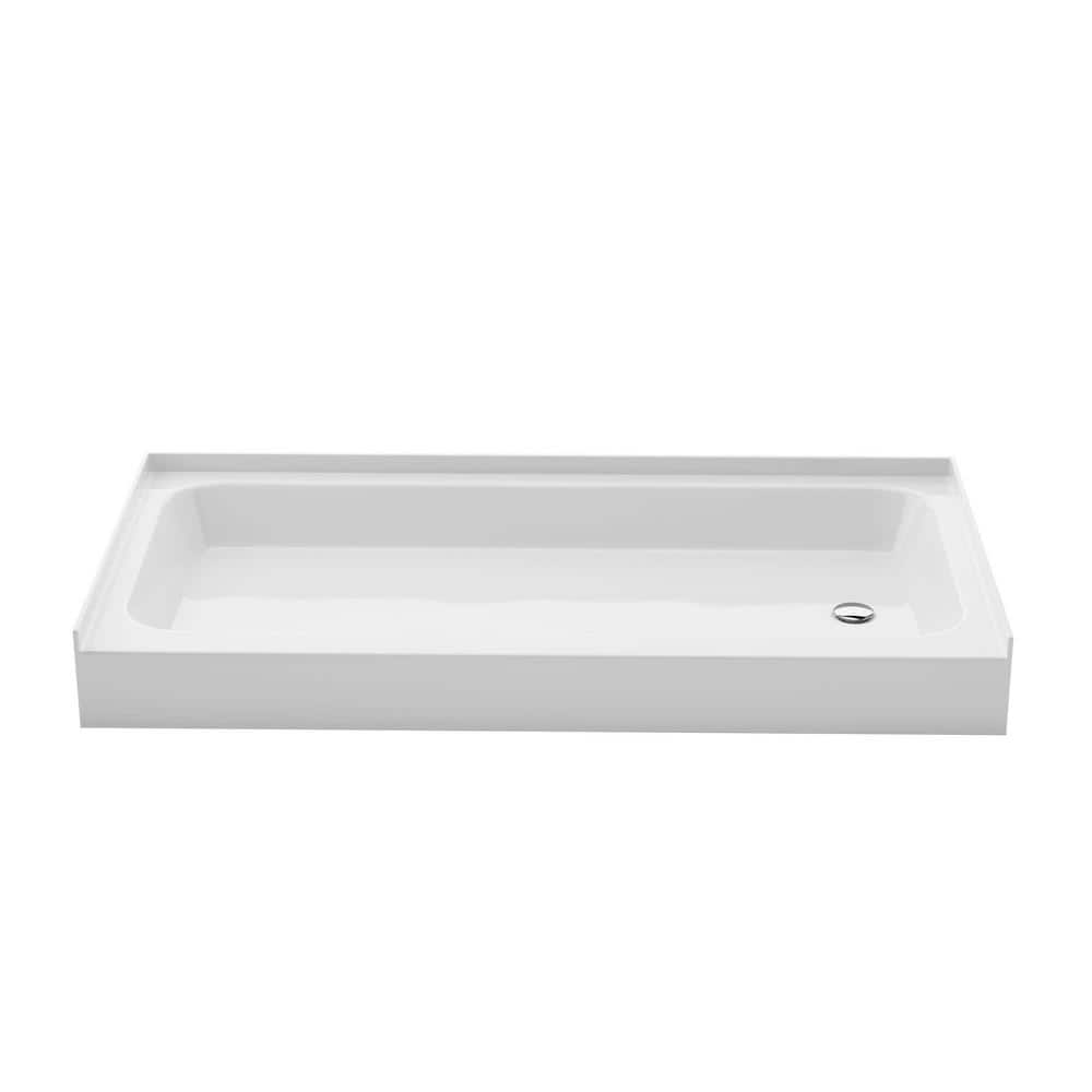 Voltaire 60 x 30 Glossy White Shower Pan Base with Right Drain