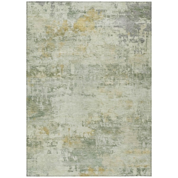 Chantille Machine Washable Indoor/Outdoor Abstract ACN2371 Aloe 9 ft. x 12 ft. Area Rug
