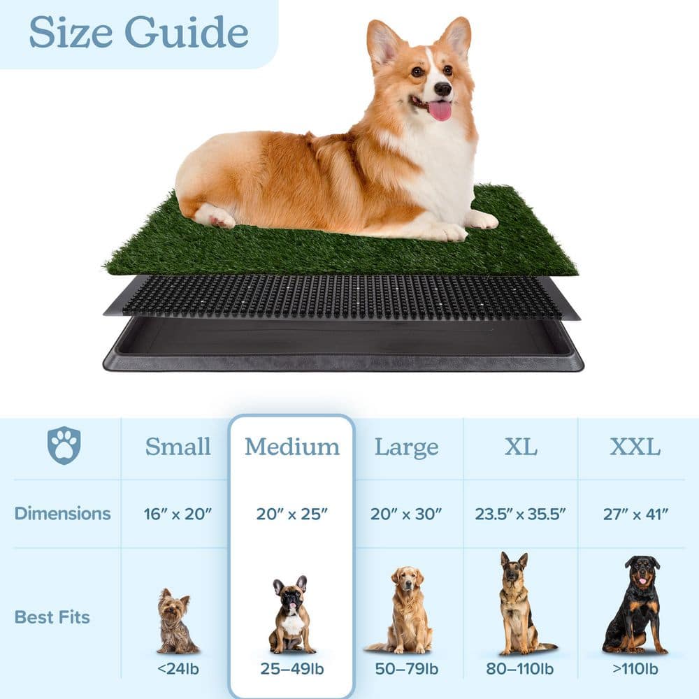 Medium Artificial Grass Puppy Potty Trainer with Tray