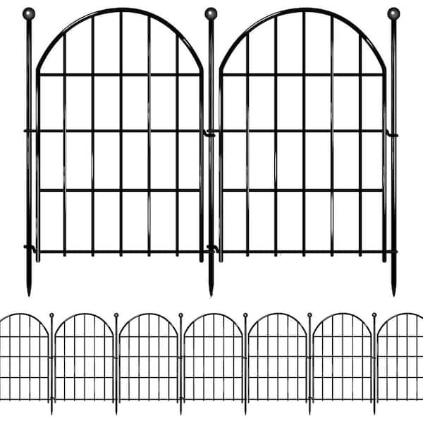 17 in. Rustproof Metal Decorative Garden Fence 26 Pack No Dig Arched Animal Barrier with Ground Stake for Outdoor Use