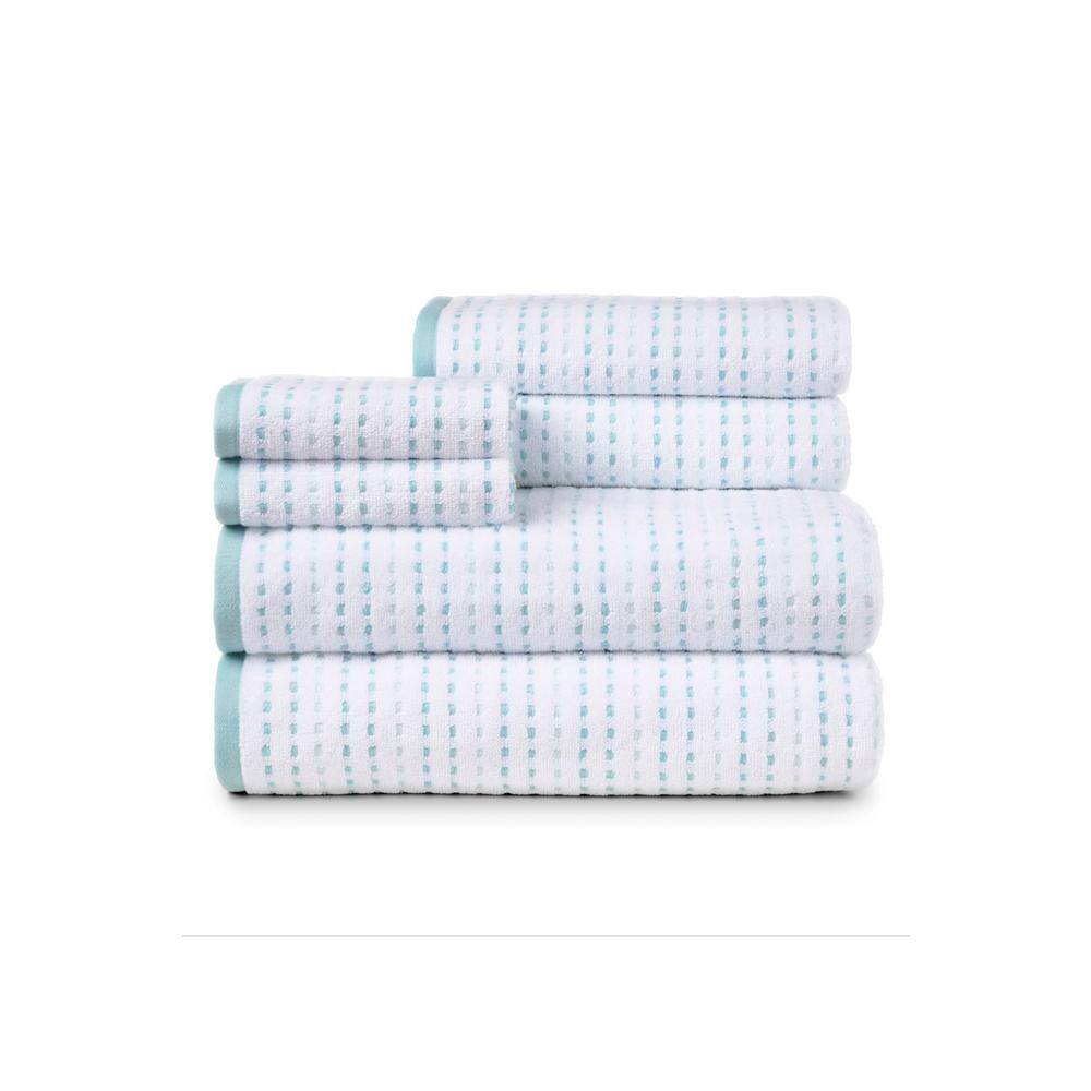 Caro Home 6-Piece Parsnip White Seaglass Cotton Bath Towel Set ...