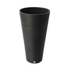 Crete 16.5 In. Hx 16 In. Black Plastic Concrete Texture Self-Watering ...