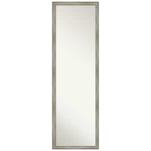 Salon Scoop Silver 15.75 in. x 49.75 in. Non-Beveled Casual Rectangle Wood Framed Full Length on the Door Mirror