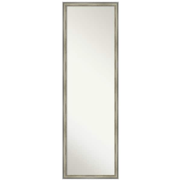 Amanti Art Salon Scoop Silver 15.75 in. x 49.75 in. Non-Beveled Casual Rectangle Wood Framed Full Length on the Door Mirror