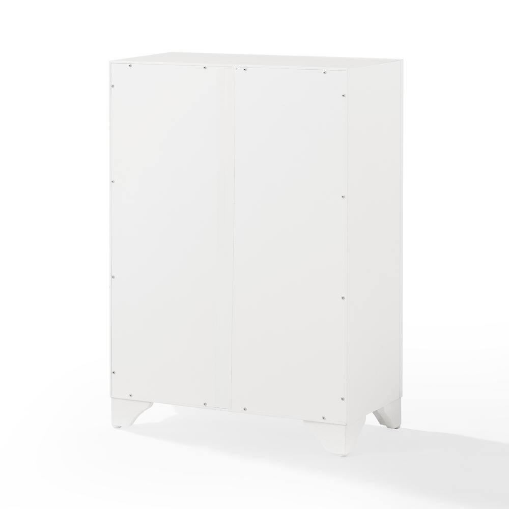 White Wooden Bathroom Accent Cabinet with Adjustable Shelving