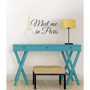 Gold Meet Me In Paris Wall Quote Decal