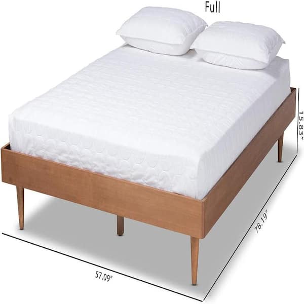 Brown Frame Full Size Platform Bed, Durable Platform Bed for All Spaces, Space-Saving Modern Platform Bed