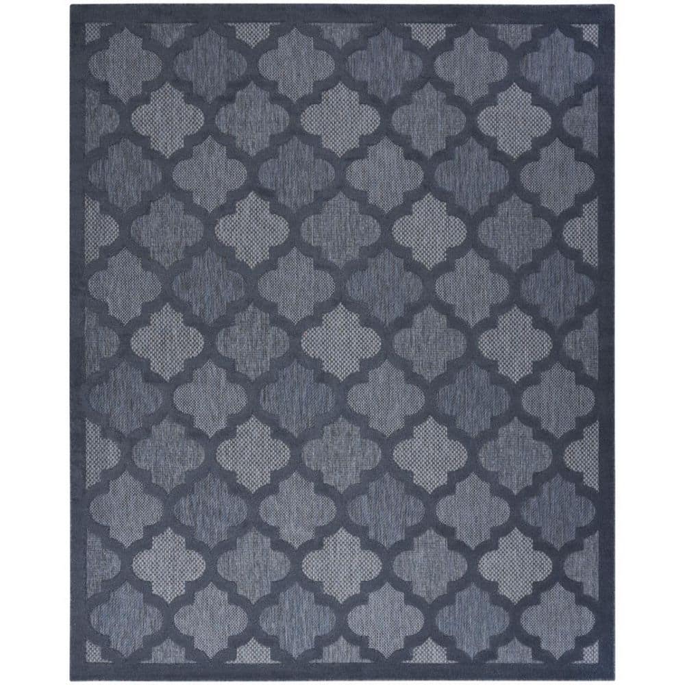 Navy Blue 9 ft. x 12 ft. Woven Abstract Polyester Rectangle Indoor/Outdoor Area Rug price history on PriceWatchPro