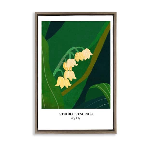 Stupell Industries Silly Lily Studio Poster by Incado Brown Floater Frame Nature Graphic Art Print 31 in. x 21 in.