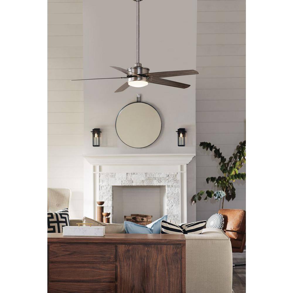 Whirl 60" Antique Nickel Ceiling Fan with LED Light and Remote