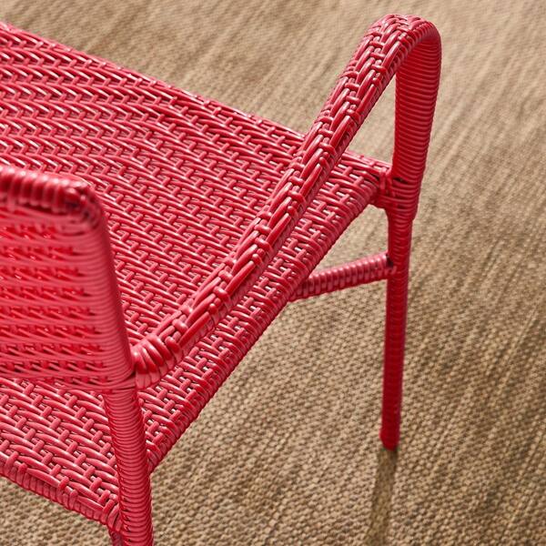 StyleWell Emmet Chili Red Stackable Steel Frame Resin Wicker