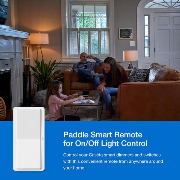 Pico Paddle Remote for On/Off Control of Caseta Smart Switches/Dimmers, Ivory (PJ2-P2B-GIV)