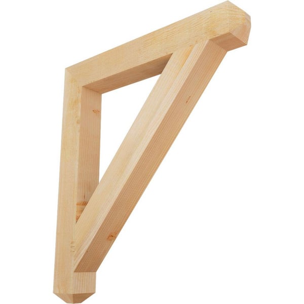 Ekena Millwork 4 in. x 34 in. x 30 in. Douglas Fir Traditional Craftsman Rough Sawn Bracket
