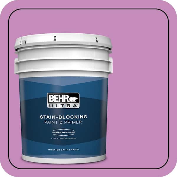 BEHR ULTRA 5 gal. #P110-4 Rock Star Pink Extra Durable Satin Enamel Interior Paint & Primer