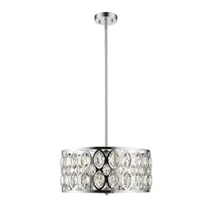 Dealey 5-Light Chrome Chandelier with Crystal Shade