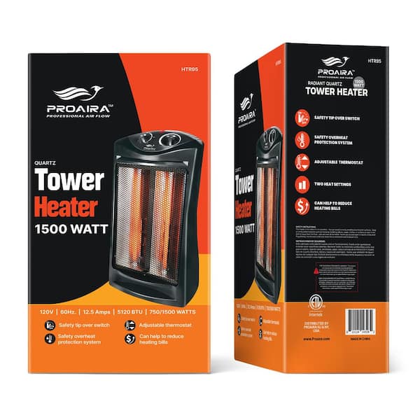 PROAIRA 750-Watt/1500-Watt Electric Black Radiant Quartz PROAIRA 750-Watt/1500-Watt Electric Black Radiant Quartz