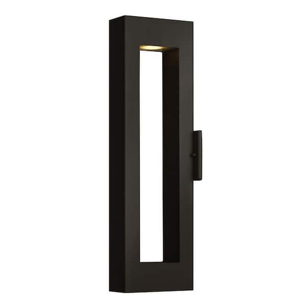 Atlantis 1-Light Satin Black LED Outdoor Wall Lantern Sconce