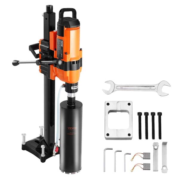 VEVOR Core Drill Machine, 0.8 in.-11.8 in. Drilling Diameter Diamond Core Drill Rig with Stand, Core Drill Bit, For Concrete