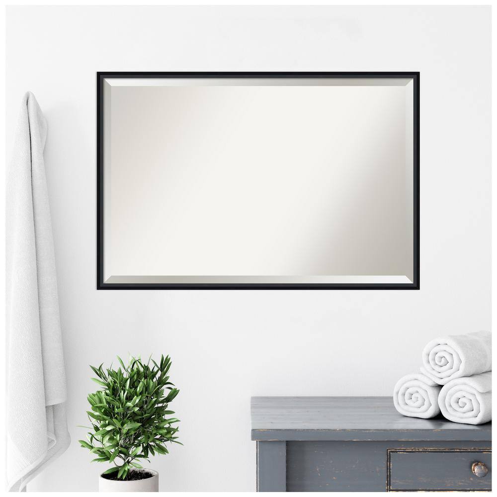 Bronze Wood Rectangular 44" Tall Bathroom Vanity Mirror