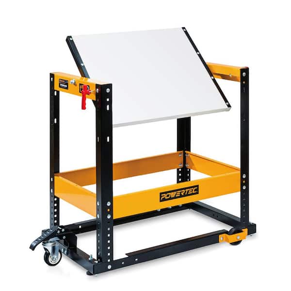 25 in. x 20-1/2 in. Universal Stand with Flip Top Caster Wheels Mobile Workbench, 300 lbs. Capacity for Benchtop Machine