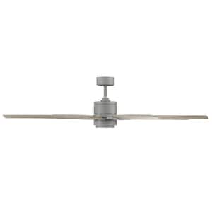 Renegade 66 in. LED Indoor/Outdoor Graphite Weathered Wood 8-Blade Smart Ceiling Fan with Light Kit and Remote Control