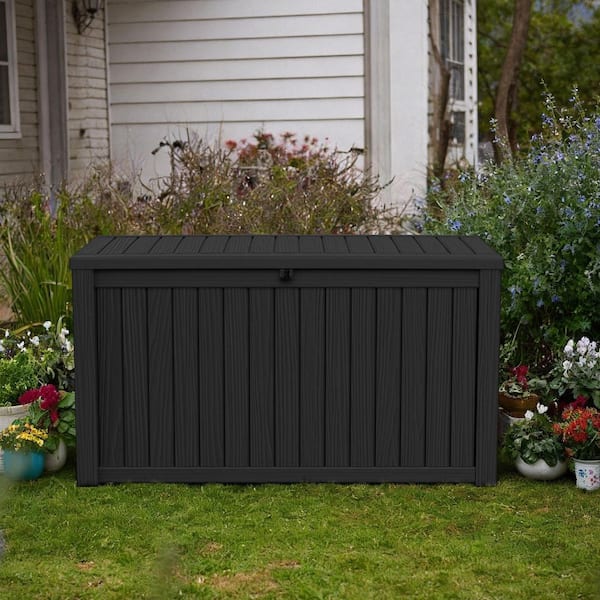 180 Gal. Black Plastic Deck Box DB148A-Black - The Home Depot
