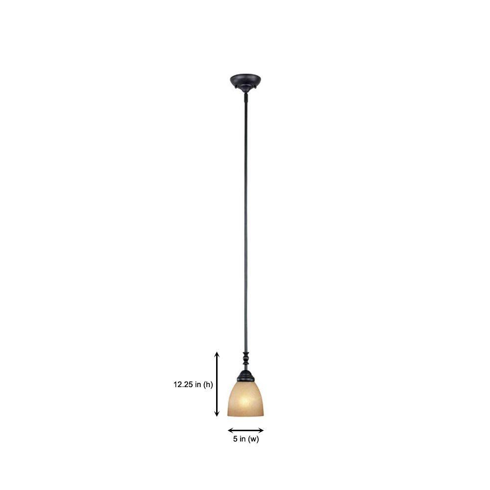 Apollo Mini Pendant Light with Bronze Finish and Amber Glass Shade