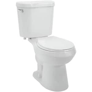 2-Piece 1.28 GPF High Efficiency Single Flush Round Toilet in White, Seat Included