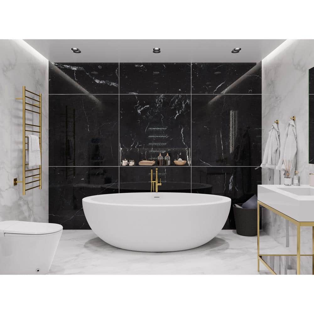Lusso 75.5'' Matte White Freestanding Soaking Bathtub