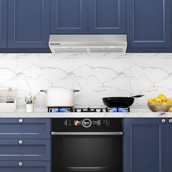 30 in. 400 CFM Convertible Under Cabinet Range Hood in Stainless Steel with LED Lights with Long Term Warranty