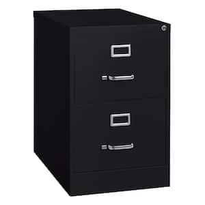 25 in. D 2-Drawer Black Metal Legal Width 18 in. W Vertical File Cabinet Commercial Grade