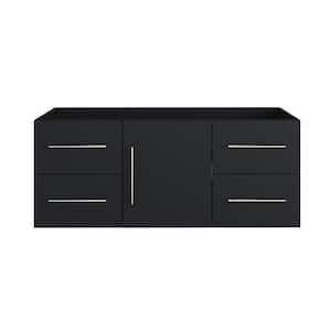 Napa 60 in. W x 20 in. D x 21 in. H Single Sink Bath Vanity Cabinet without Top in Matte Black, Wall Mounted