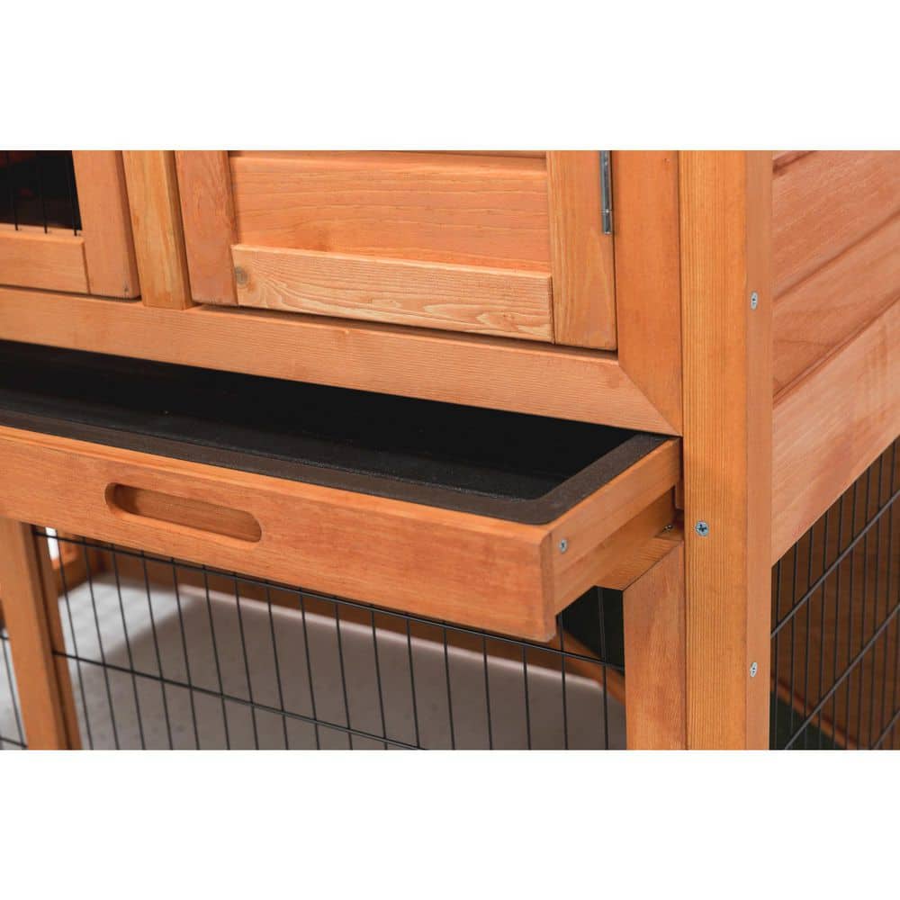 Large Natural Pine 2-Story Outdoor Guinea Pig Hutch
