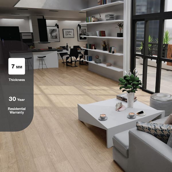 Sweetwater Oak 7 mm x 7.6 in. W Laminate Wood Flooring (26.8 sq. ft. /Case)