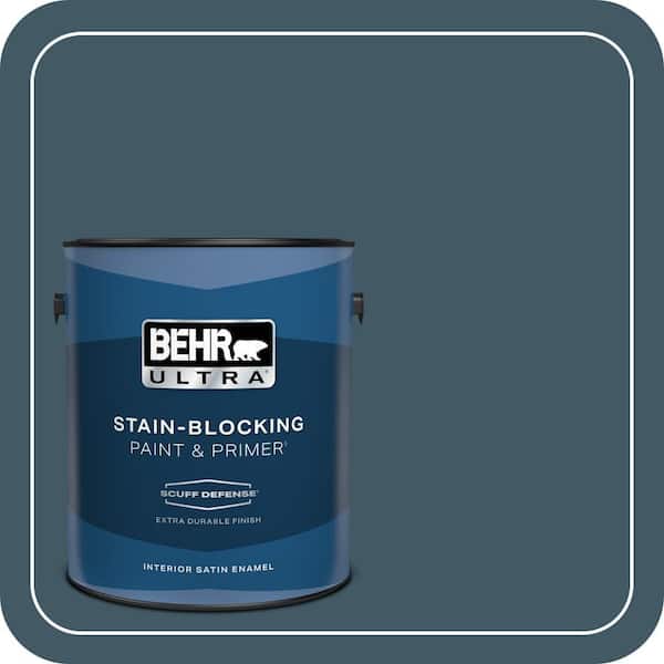 BEHR ULTRA 1 gal. #S480-7 Midnight in the Tropics Extra Durable Satin Enamel Interior Paint & Primer