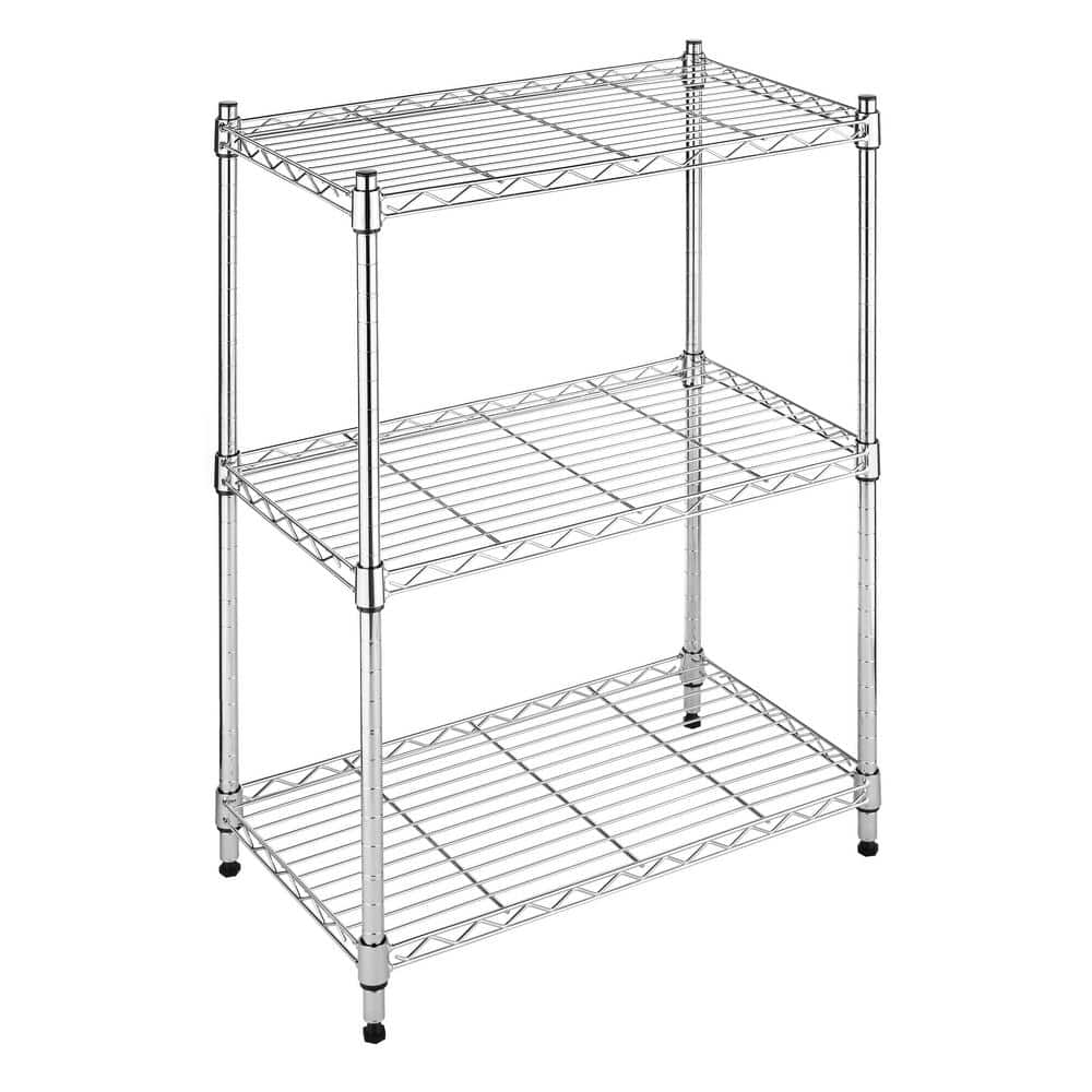 Whitmor Supreme 3-Tier Garage Storage Shelving Unit-Chrome Finish 36 in ...