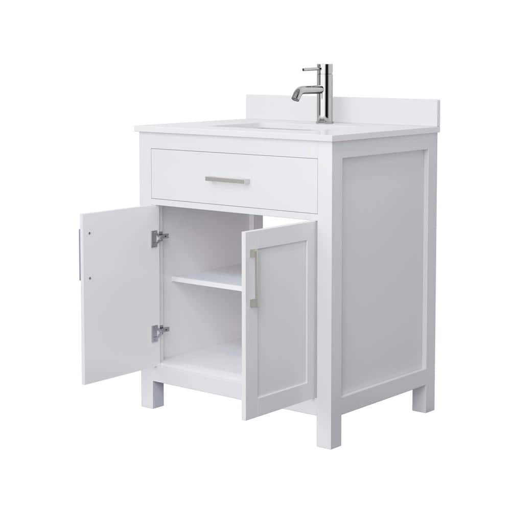 Beckett 30" White Single Bathroom Vanity with Cultured Marble Countertop